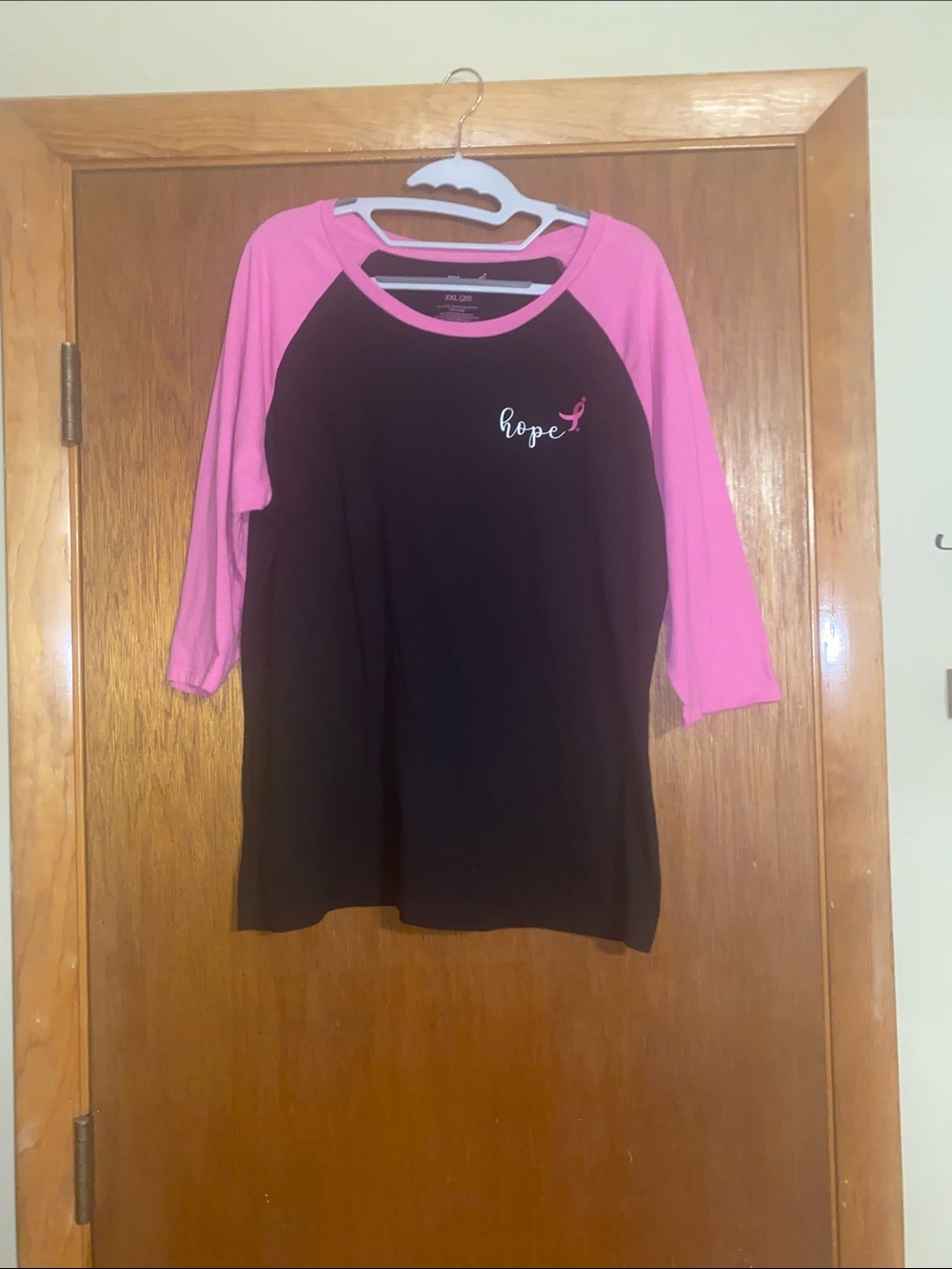 Susan G Komen Women's Black & Pink 'Hope' Tee Top Pit To Pit 21” x 26”L Size 20